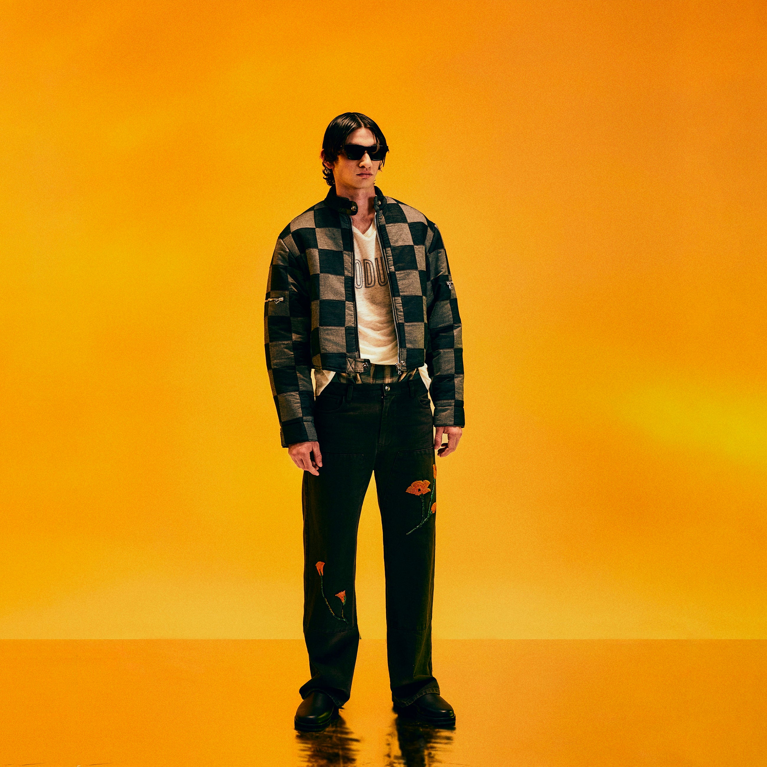 BLACK PATCHWORK MOTO JACKET