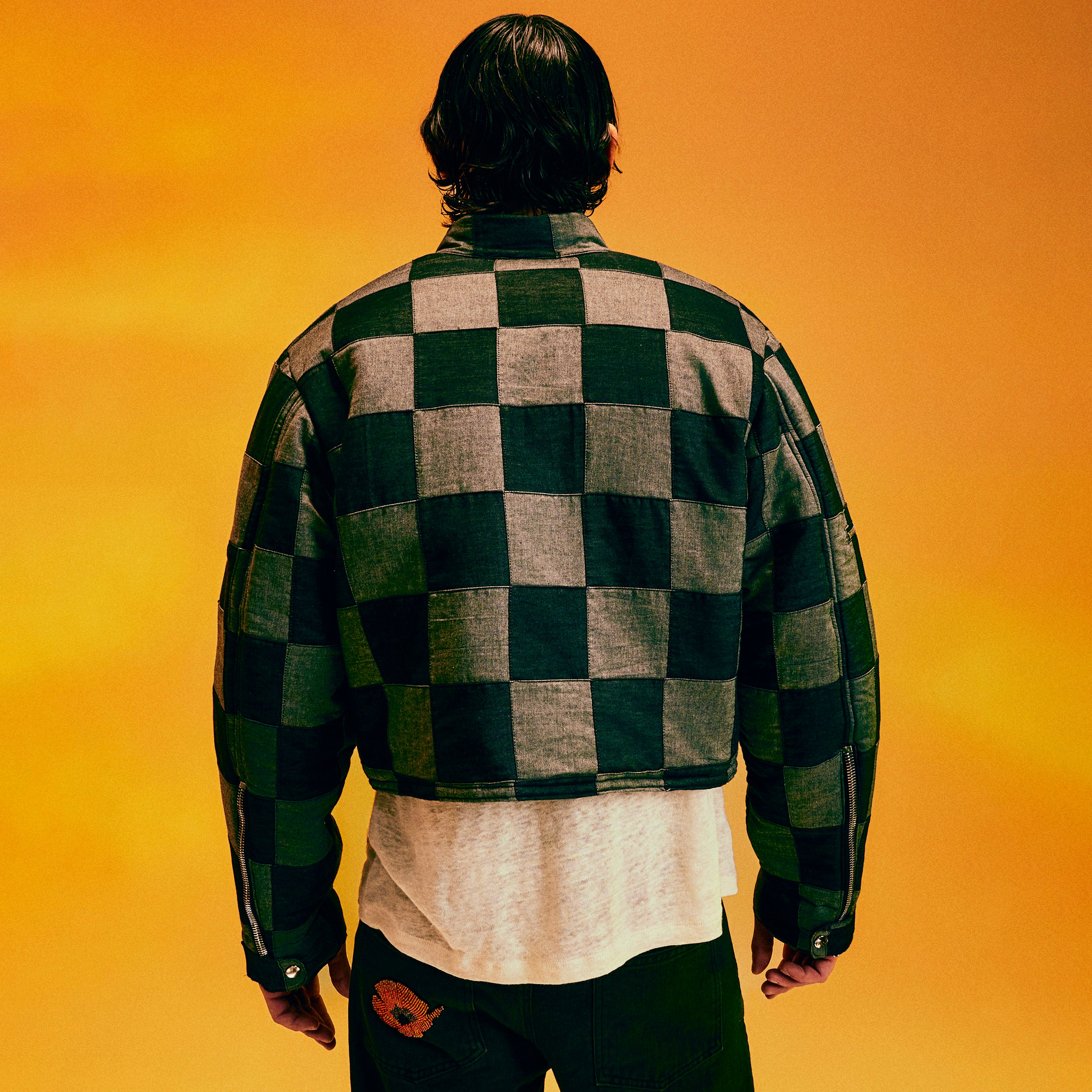 BLACK PATCHWORK MOTO JACKET