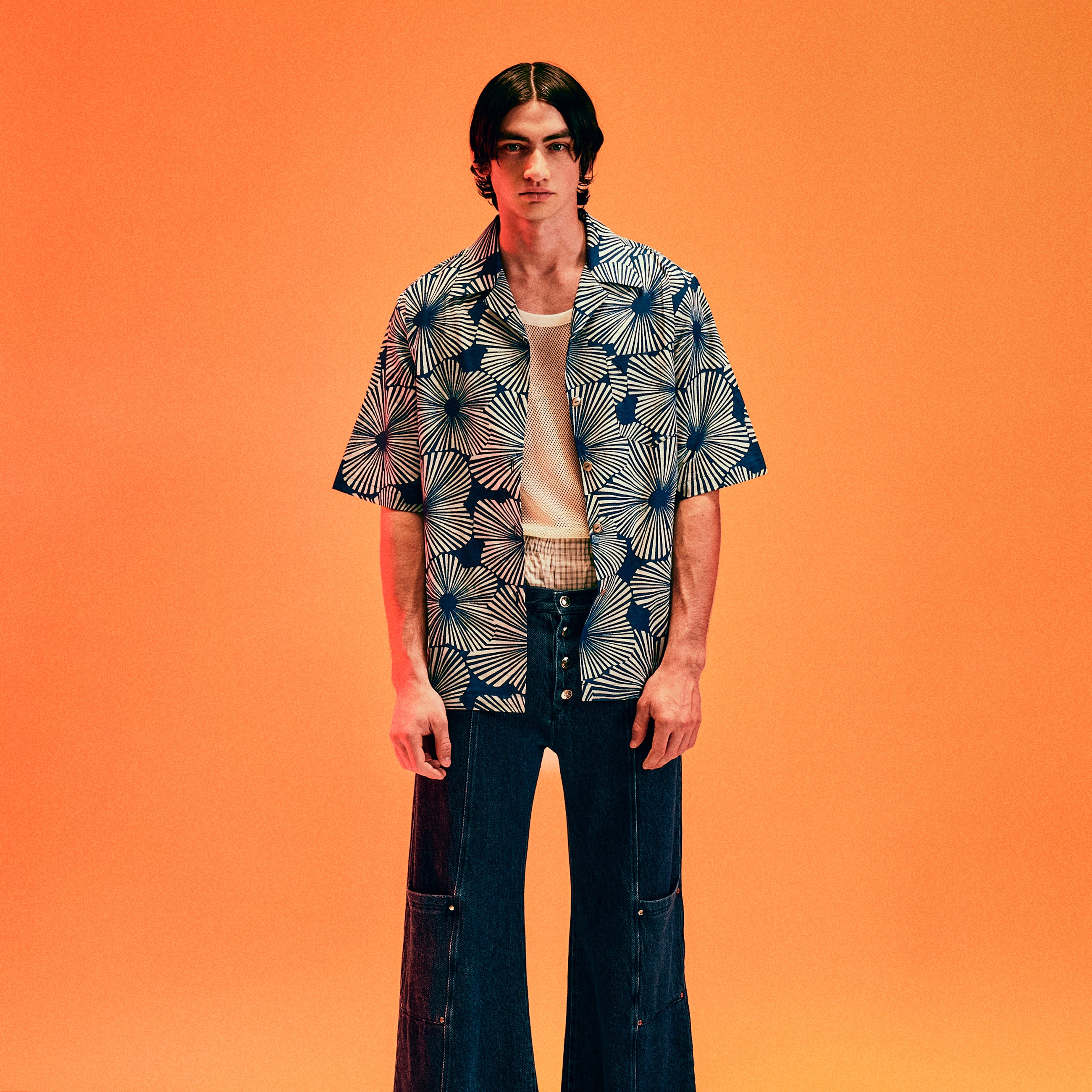 SLEEVELESS NETTING TEE