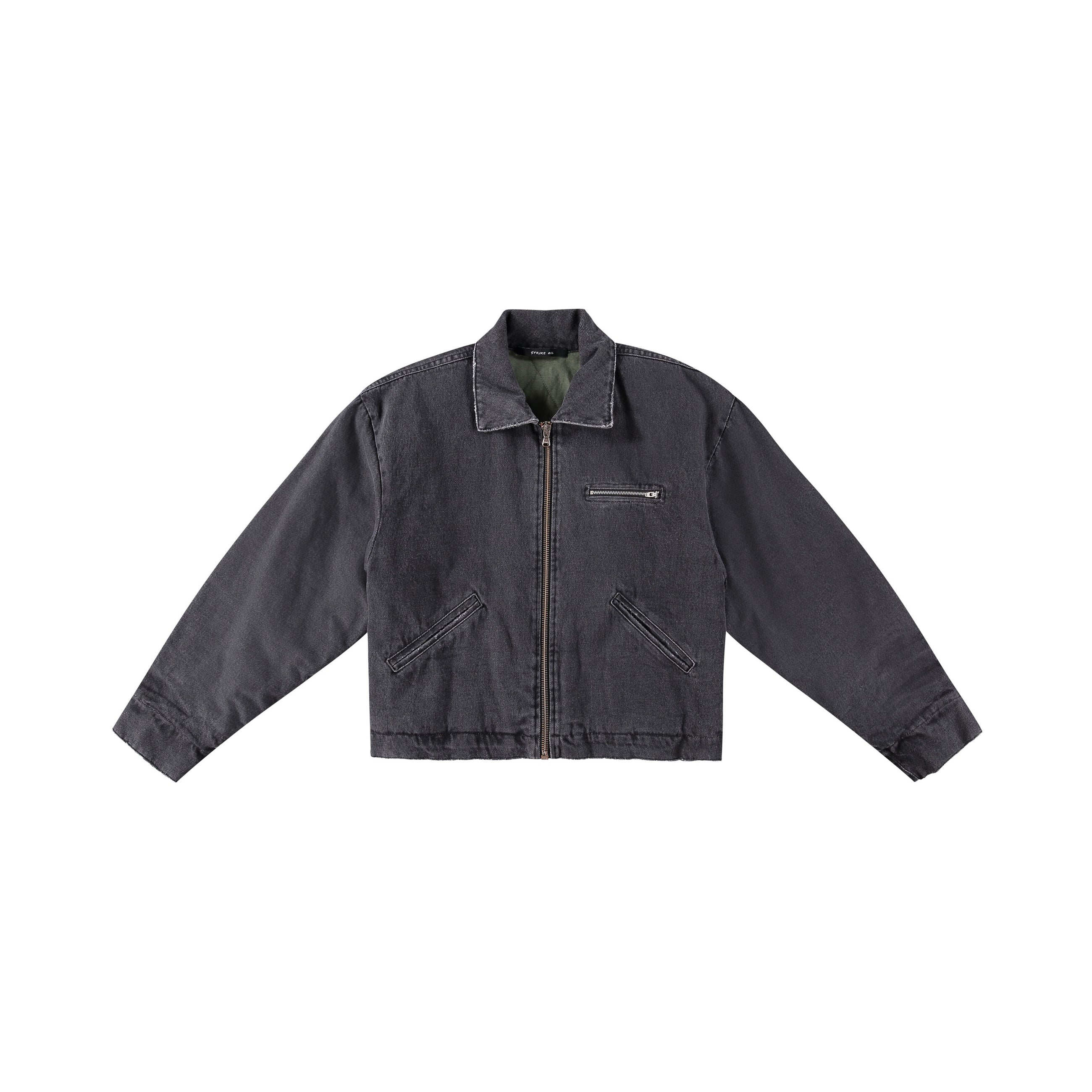 BLACK DENIM MECHANIC JACKET