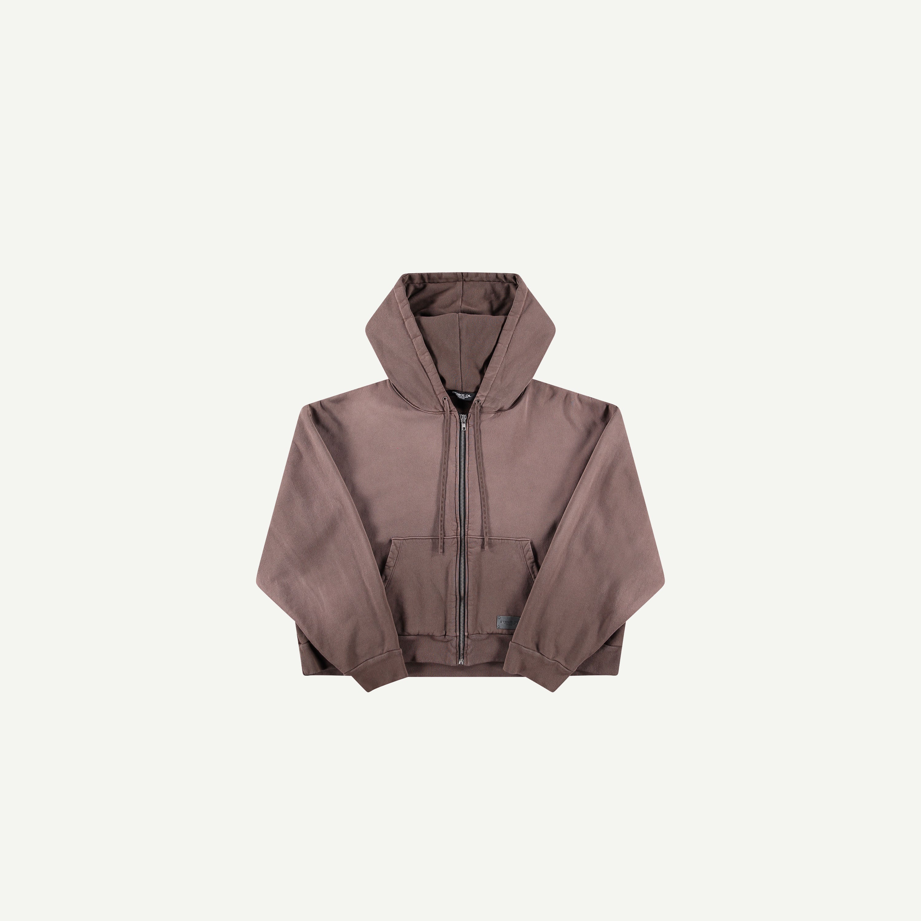 FADED BROWN ZIP HOODIE | Strike Oil