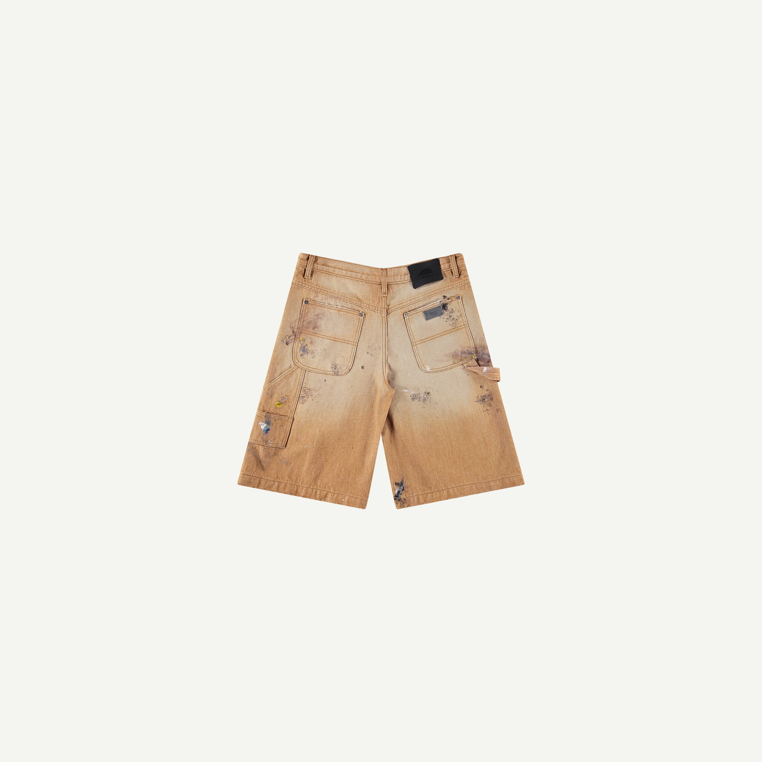 BROWN PAINTED CARPENTER SHORTS
