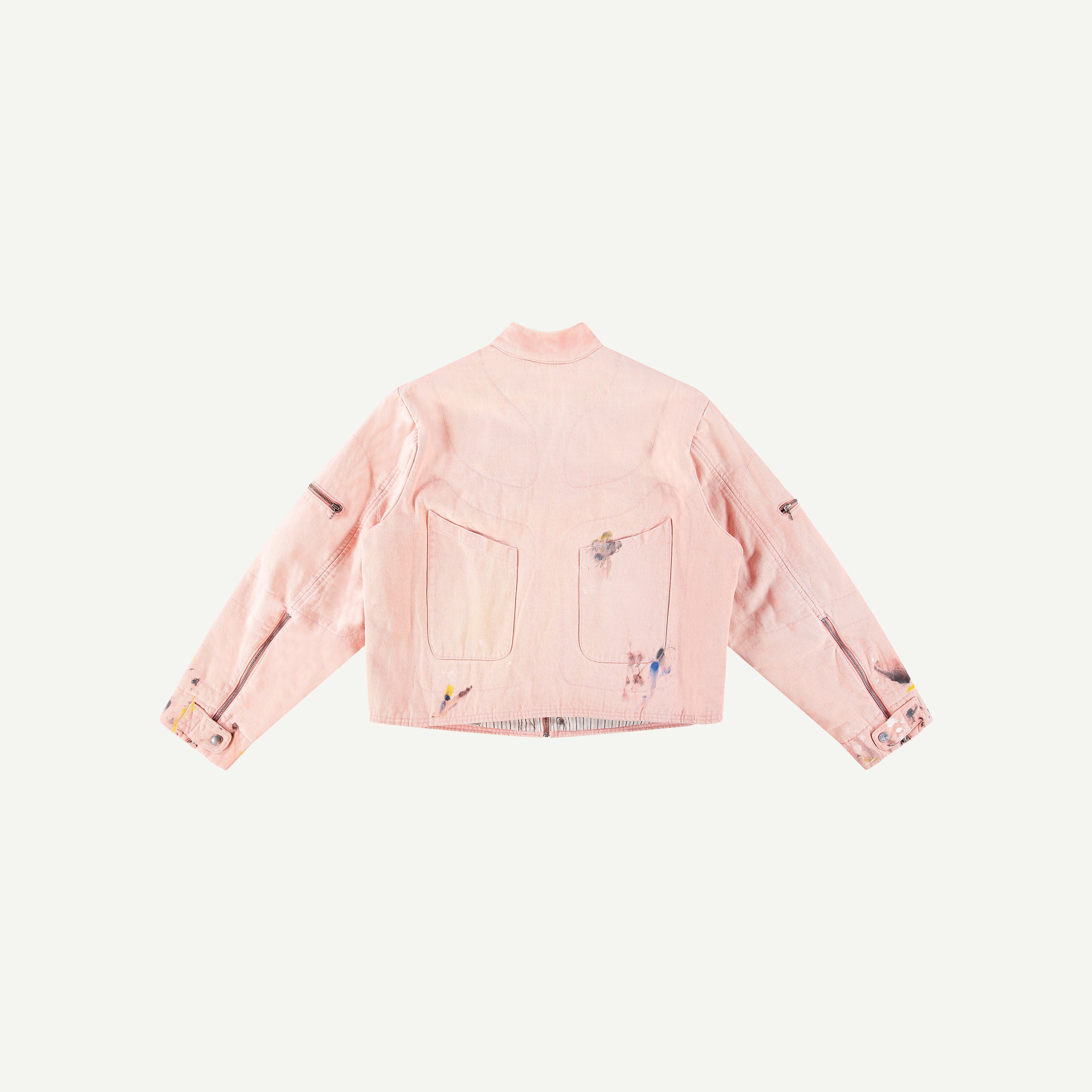 PINK PAINTED MOTO JACKET