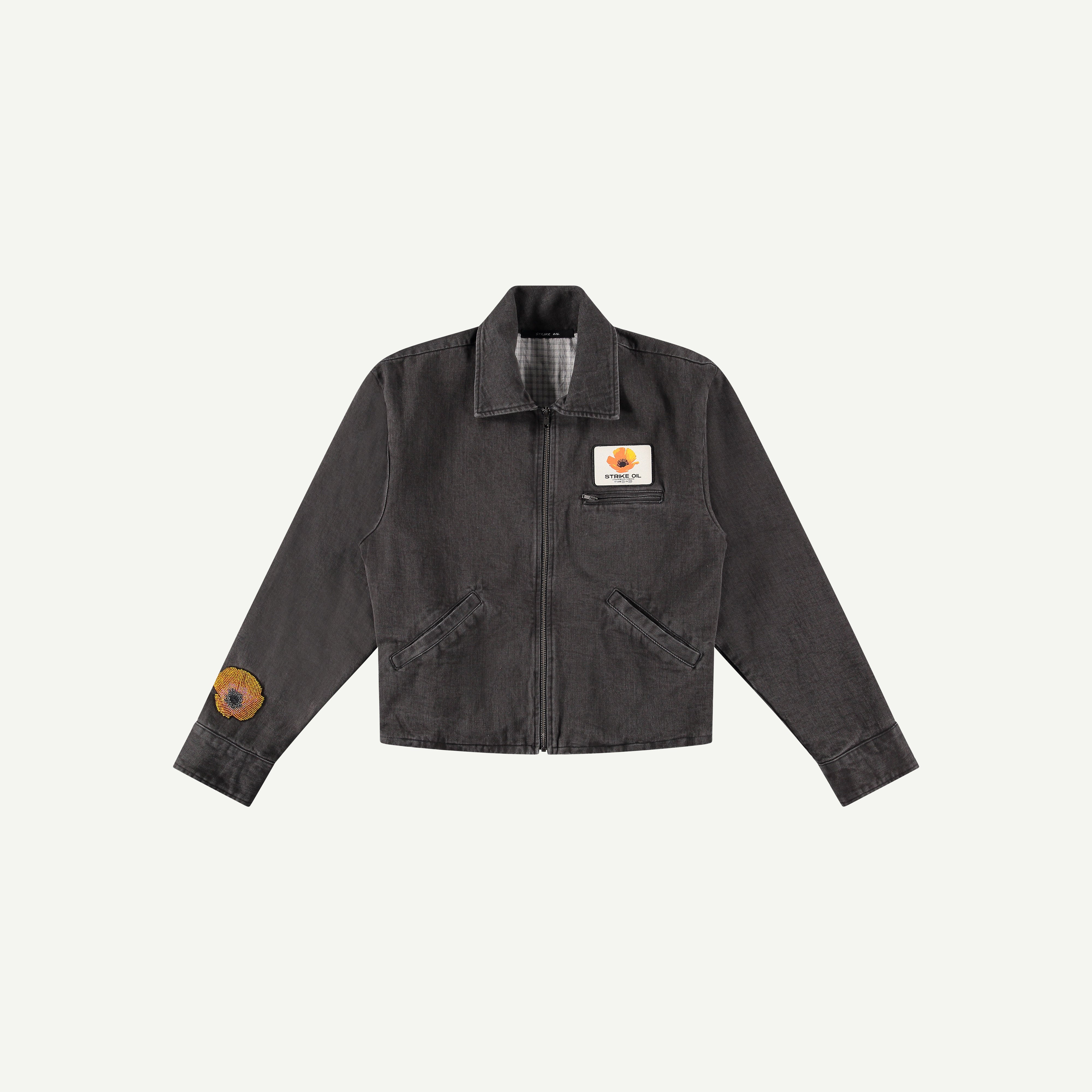 【もぐら】POPPY DOUBLE SLEEVECUT JACKET BEADED POPPY WORKWEAR JACKET | Strike Oil