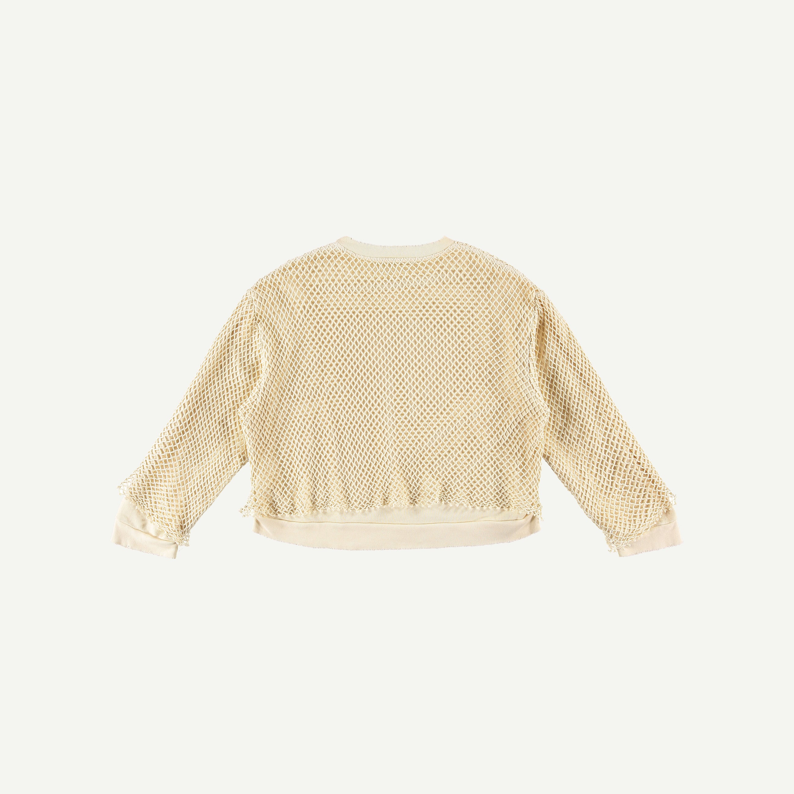 CREAM NETTING PULLOVER
