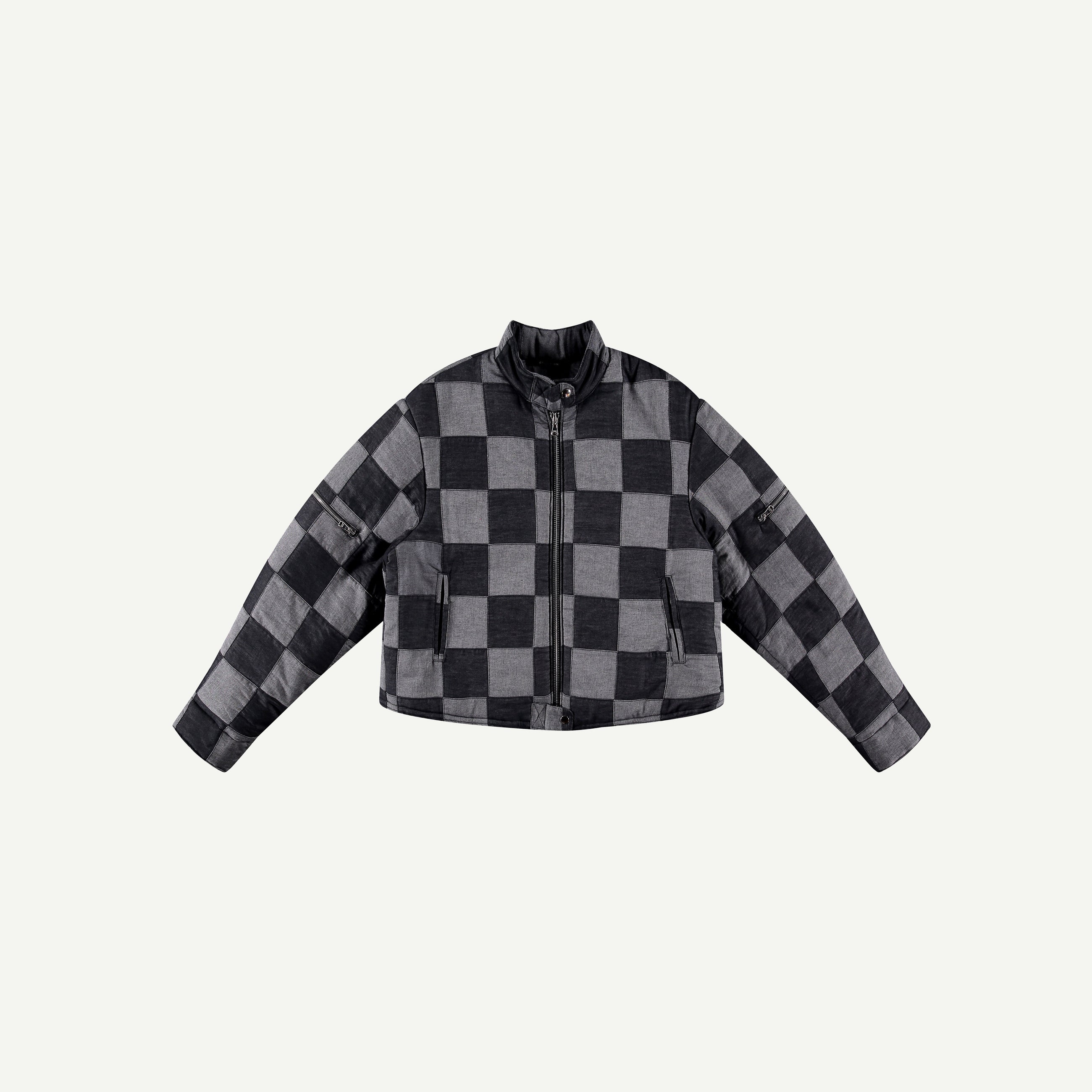 BLACK PATCHWORK MOTO JACKET