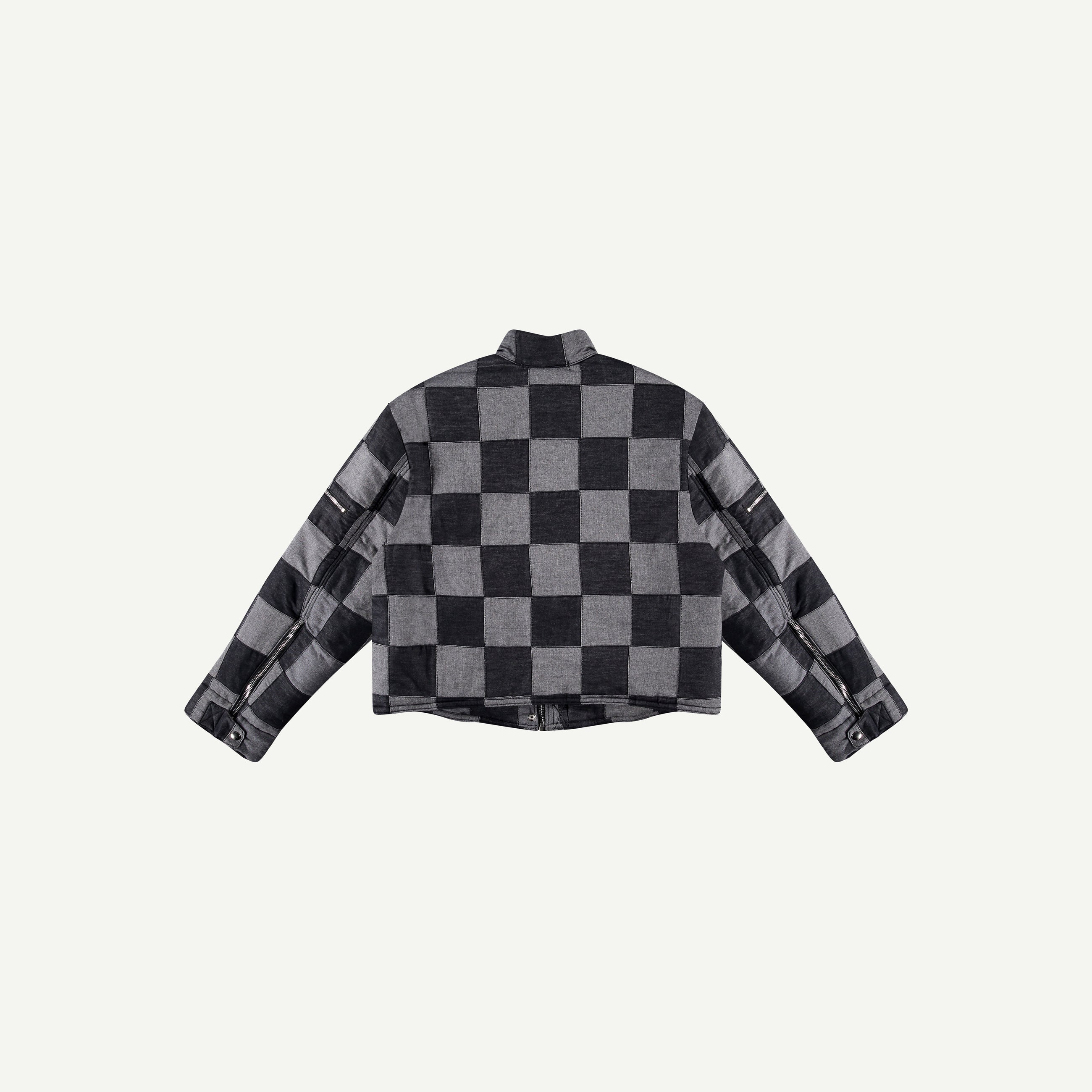 BLACK PATCHWORK MOTO JACKET