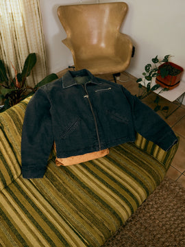 BLACK DENIM MECHANIC JACKET