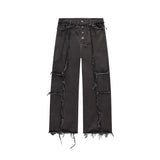 CHARCOAL RAW JEANS