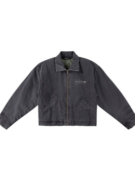 BLACK DENIM MECHANIC JACKET