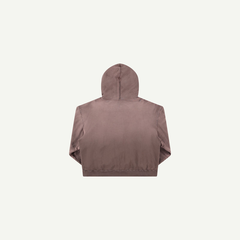 FADED BROWN ZIP HOODIE