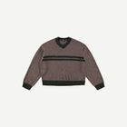 BROWN STRIPED ALPACA SWEATER