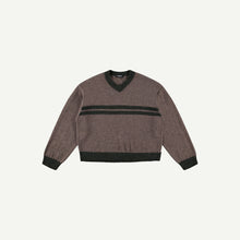 BROWN STRIPED ALPACA SWEATER
