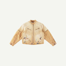 BROWN PAINTED MOTO JACKET