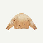 BROWN PAINTED MOTO JACKET