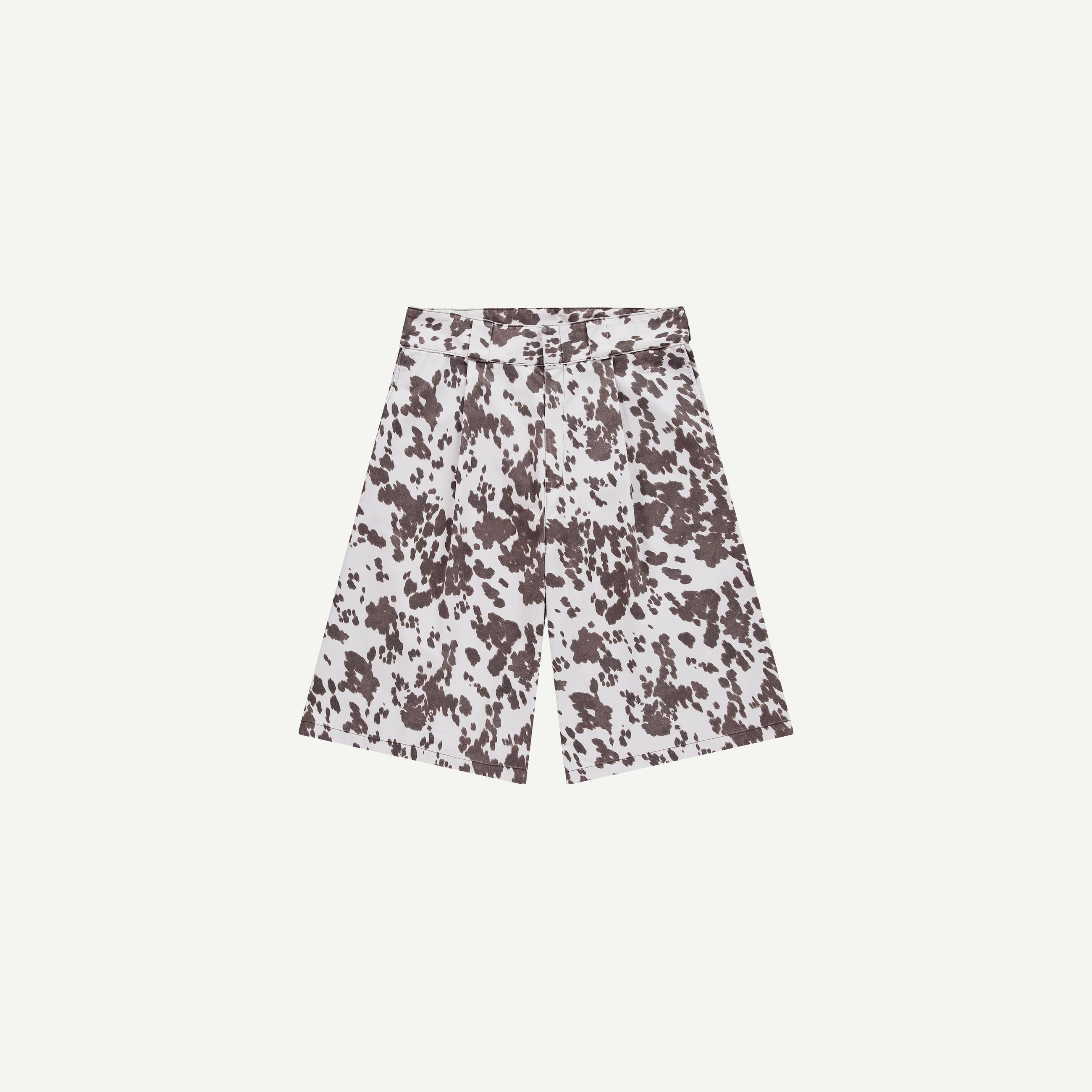 COW PRINT LOOSE FIT SHORTS