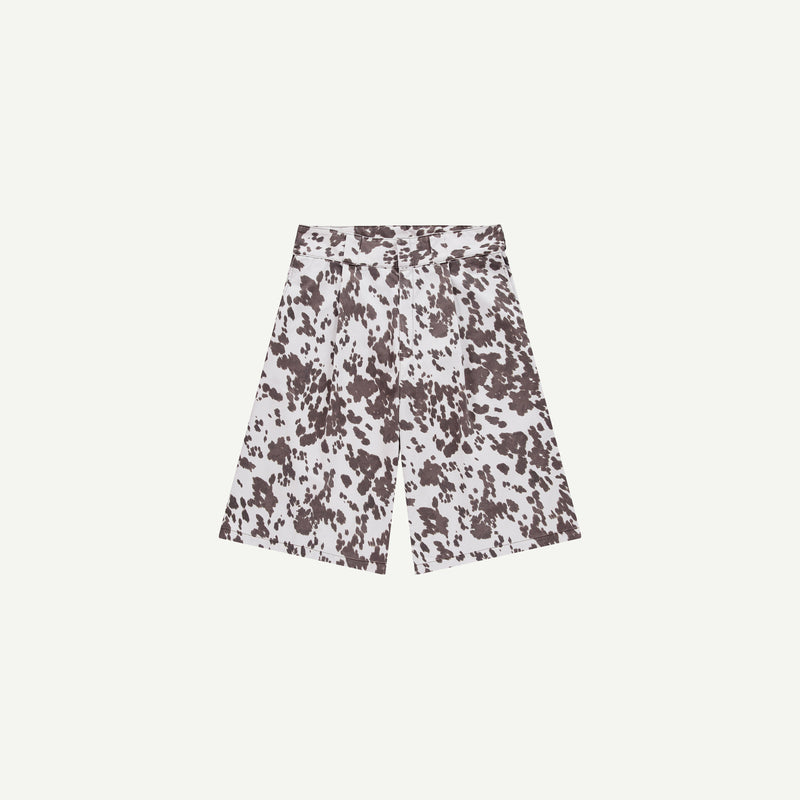 COW PRINT LOOSE FIT SHORTS