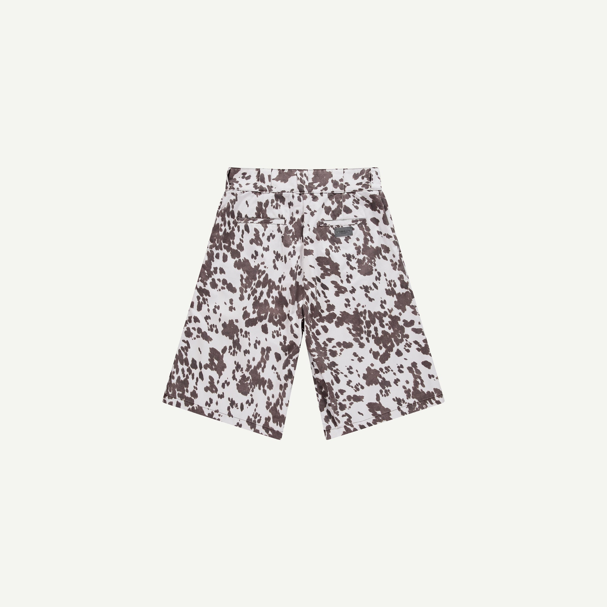 COW PRINT LOOSE FIT SHORTS