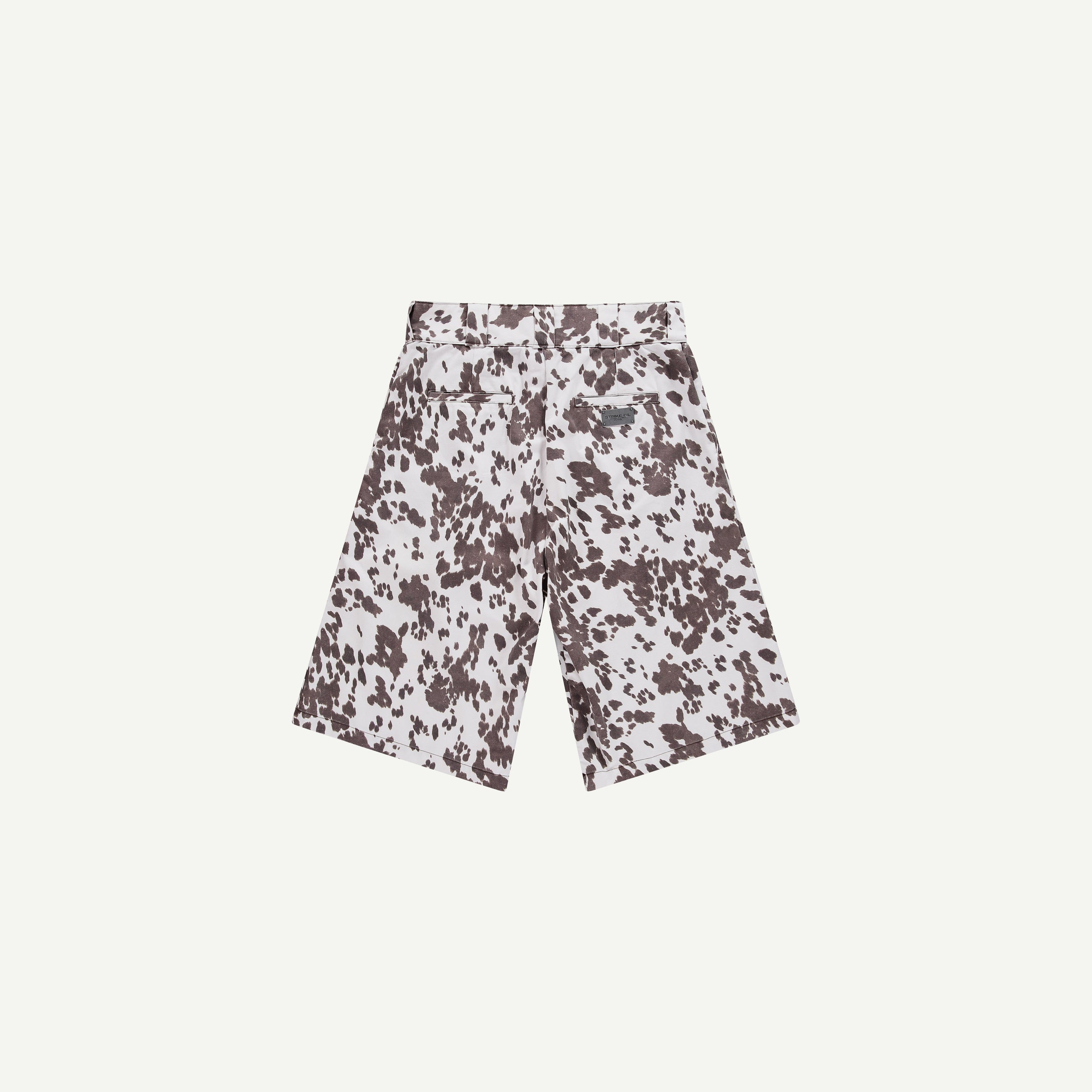 COW PRINT LOOSE FIT SHORTS