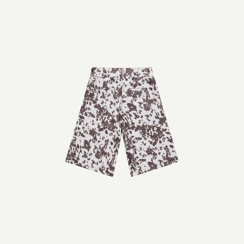 COW PRINT LOOSE FIT SHORTS
