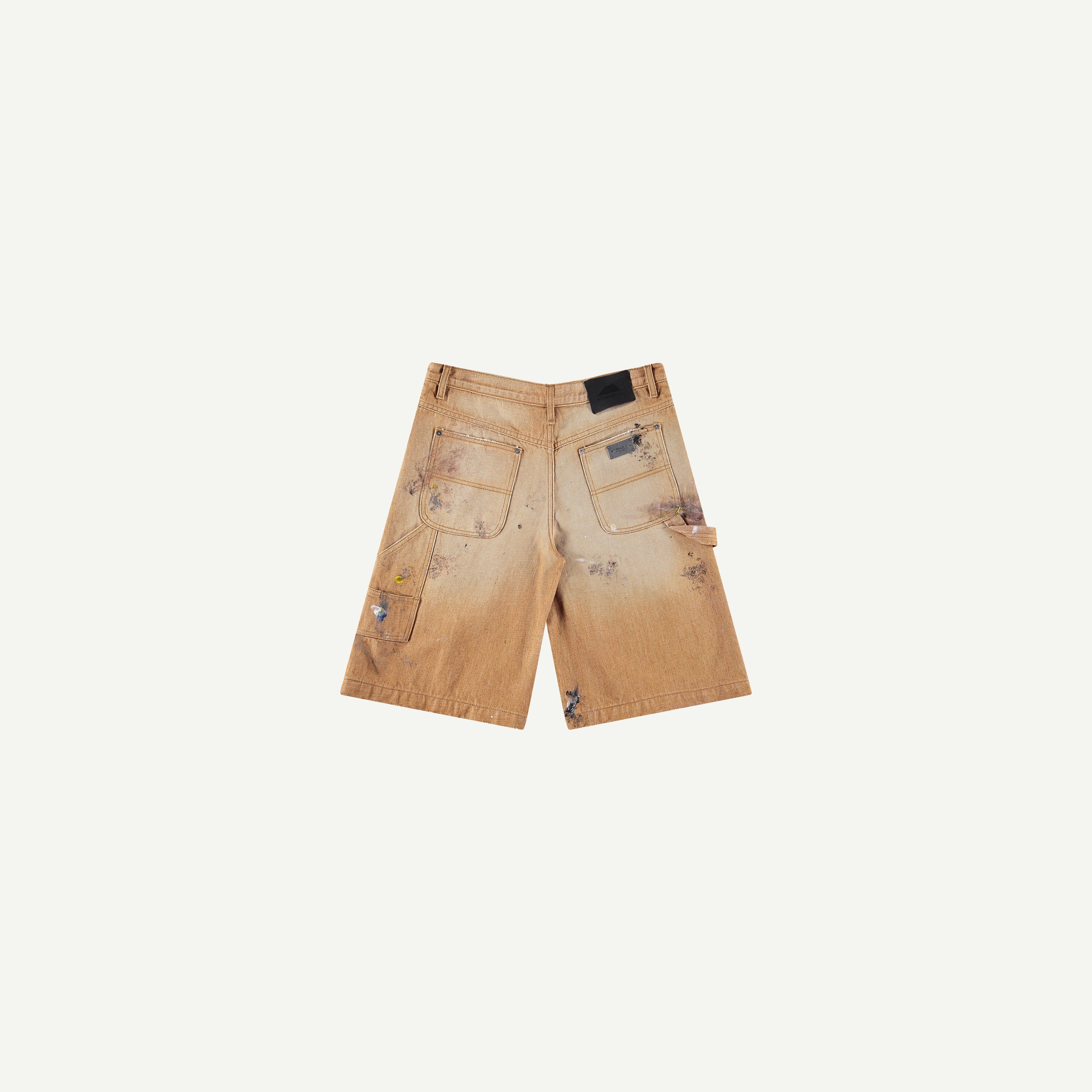 BROWN PAINTED CARPENTER SHORTS | Strike Oil