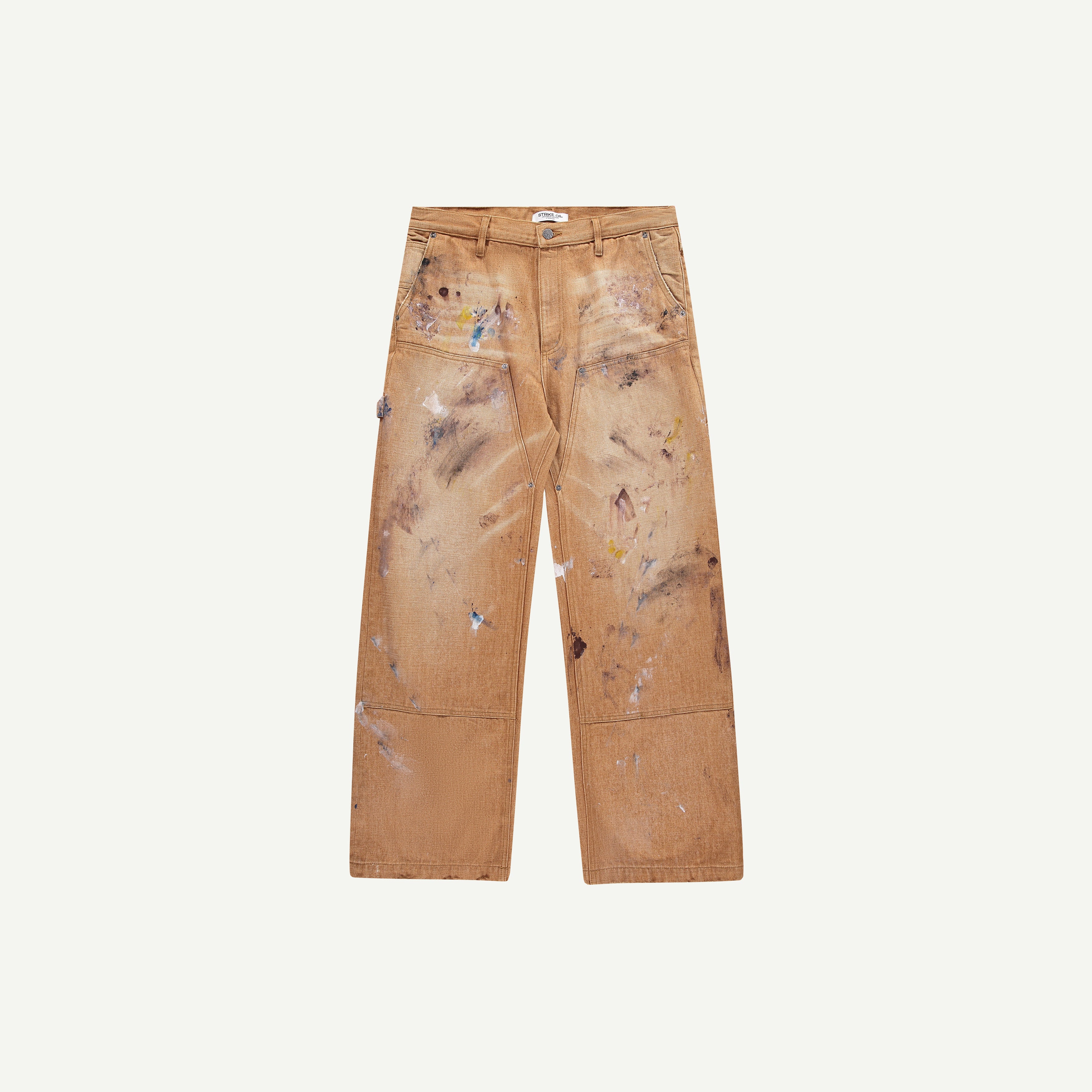 BROWN PAINTED CARPENTER JEANS | Strike Oil