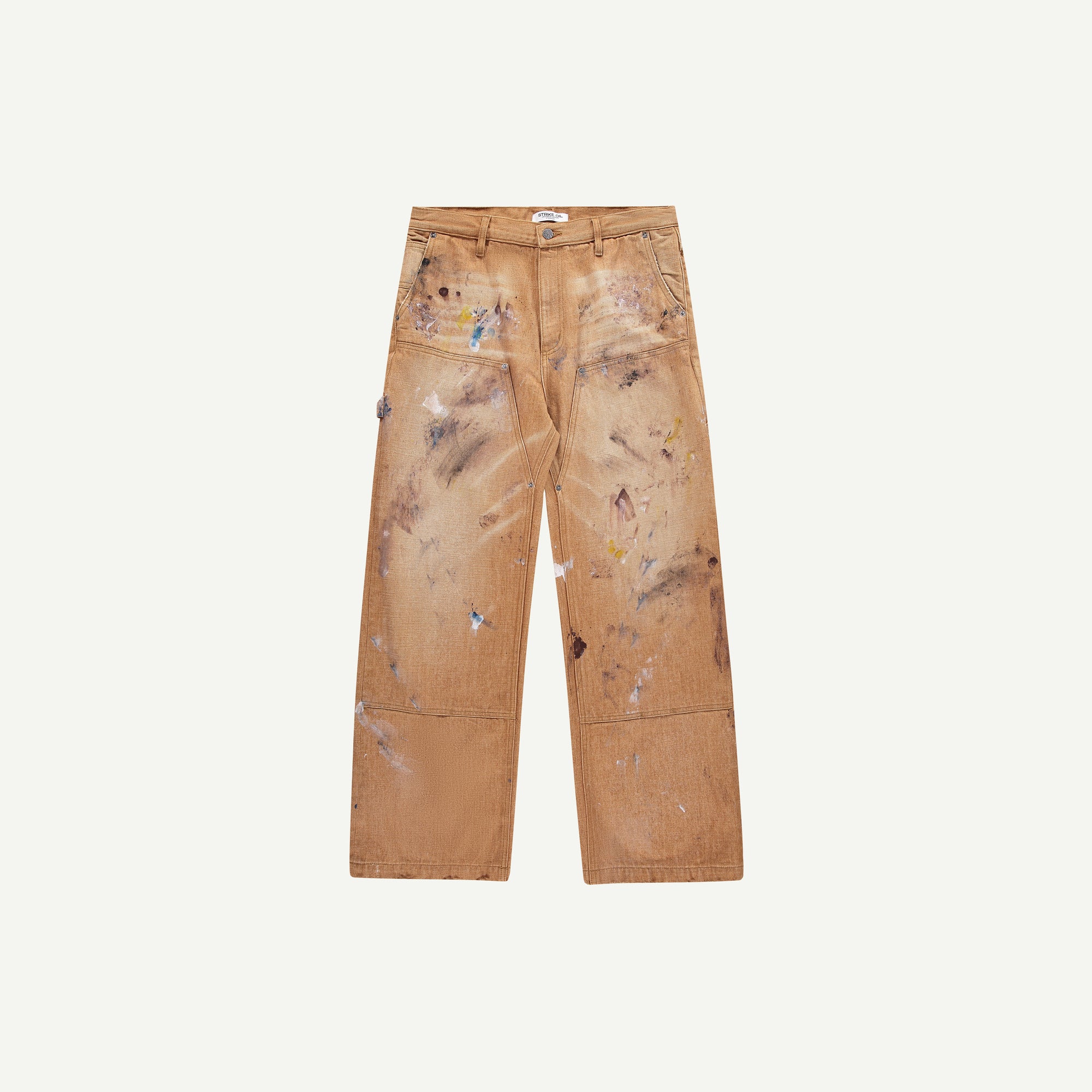 BROWN PAINTED CARPENTER JEANS