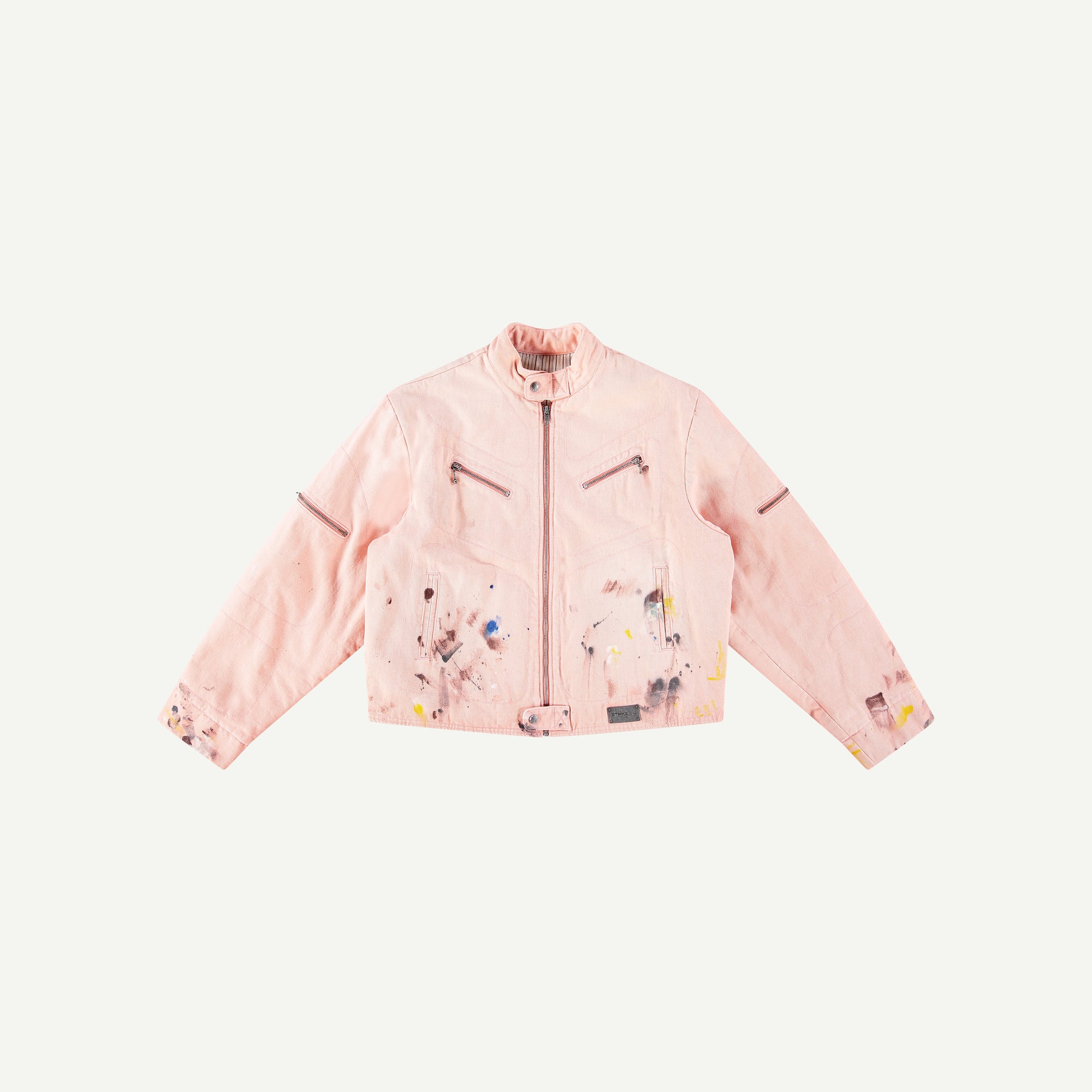 PINK PAINTED MOTO JACKET