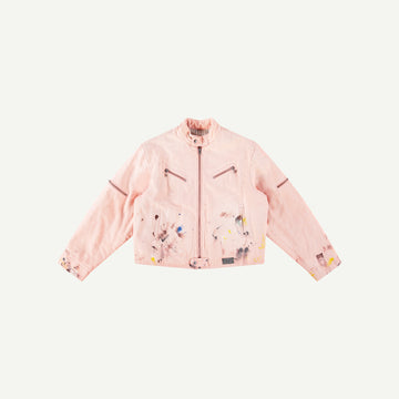 PINK PAINTED MOTO JACKET
