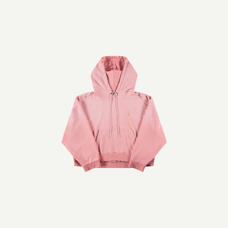 PINK DISTRESSED FLOWER SWEATSHIRT