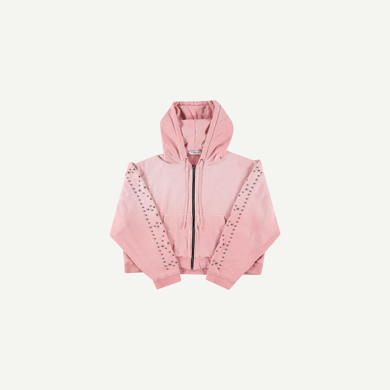 PINK RHINESTONE ZIP UP