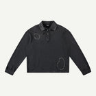 THRASHED RUGBY POLO IN BLACK