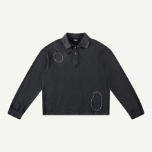 THRASHED RUGBY POLO IN BLACK