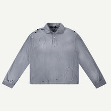 THRASHED RUGBY POLO GREY