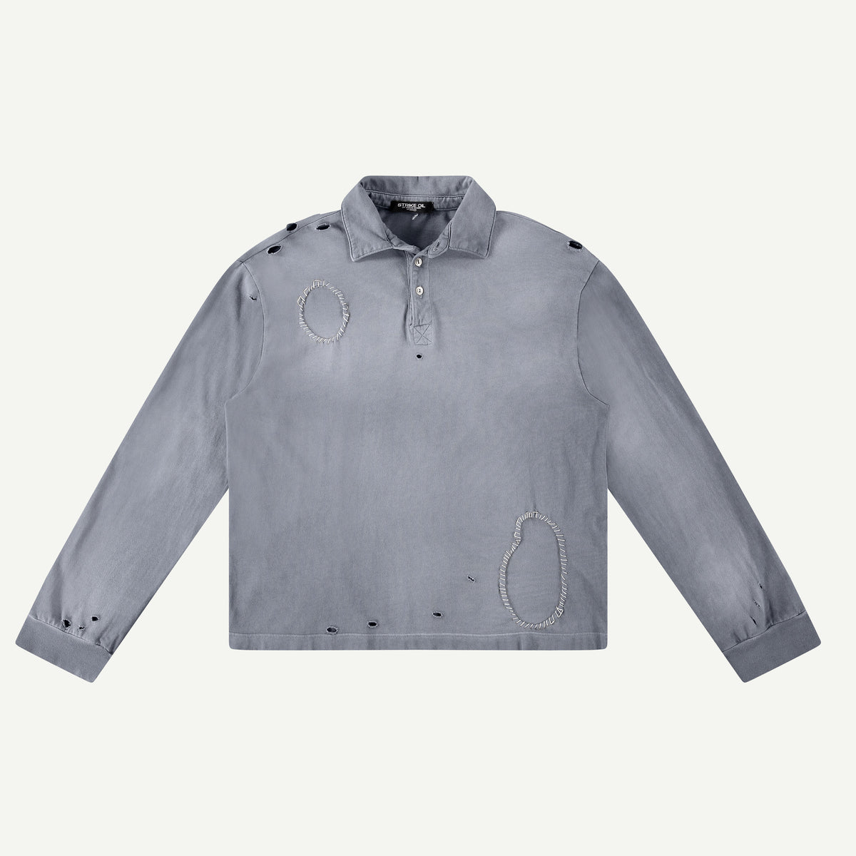 THRASHED RUGBY POLO GREY