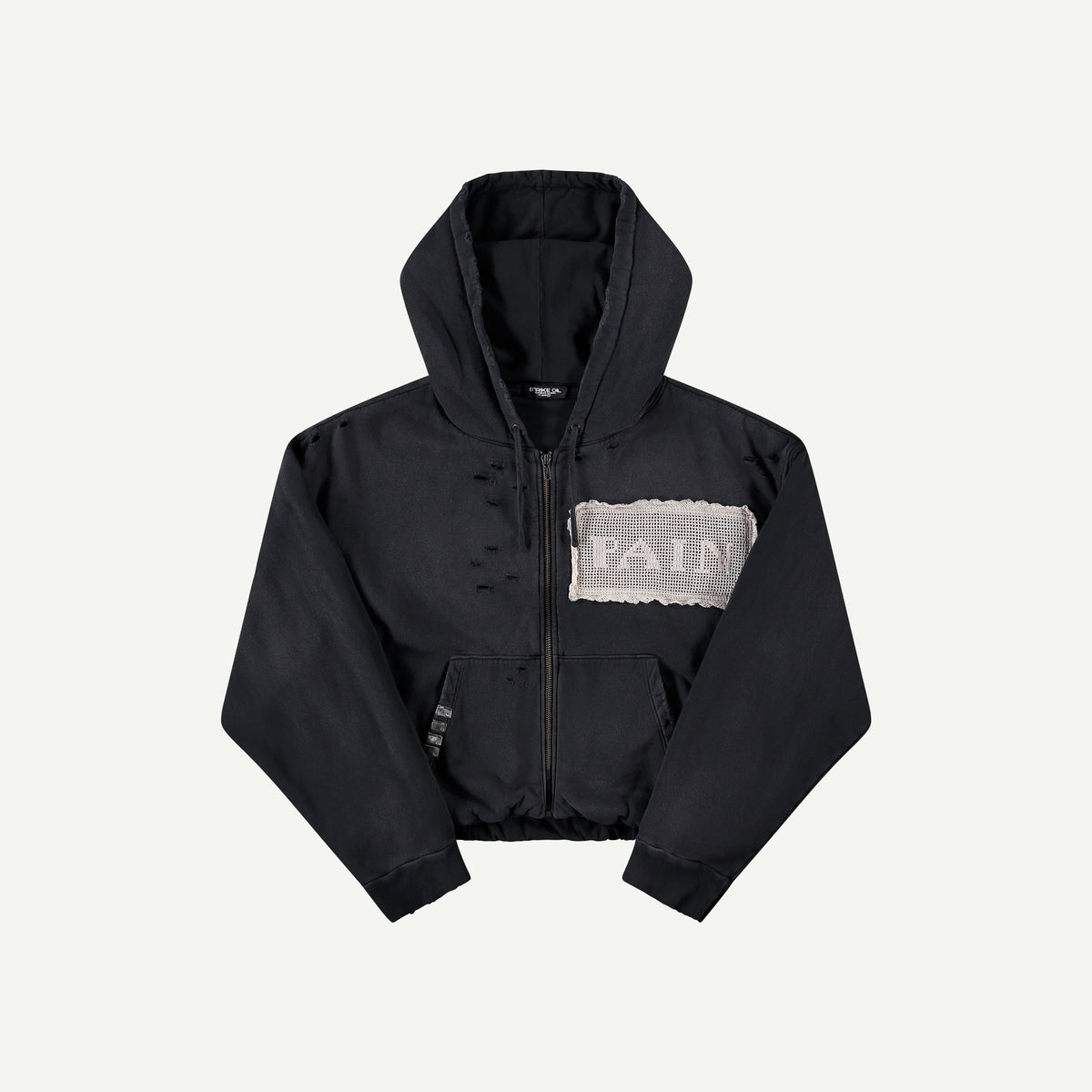 PAIN BUBBLE ZIP HOODIE BLACK