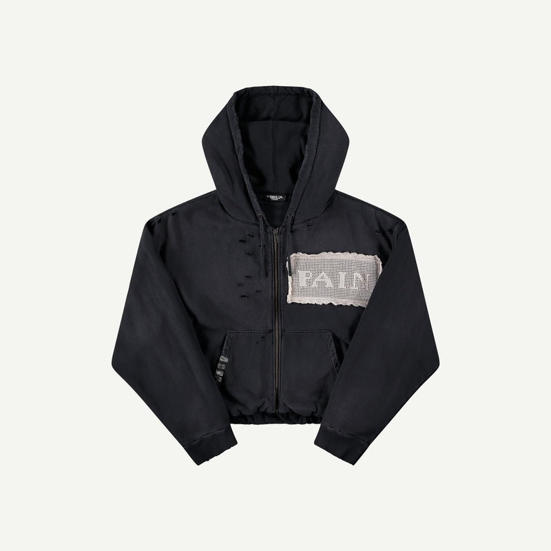 PAIN BUBBLE ZIP HOODIE BLACK