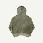 DOUBLE SLEEVE NET ZIP HOODIE IN GREEN
