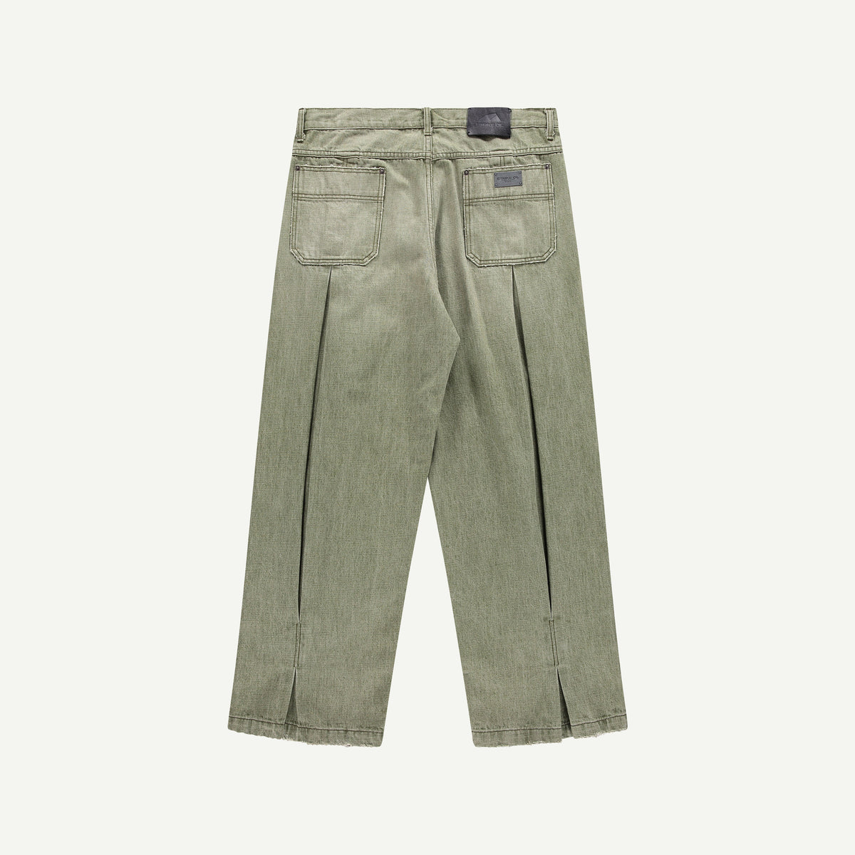 BOX PLEAT JEANS IN GREEN
