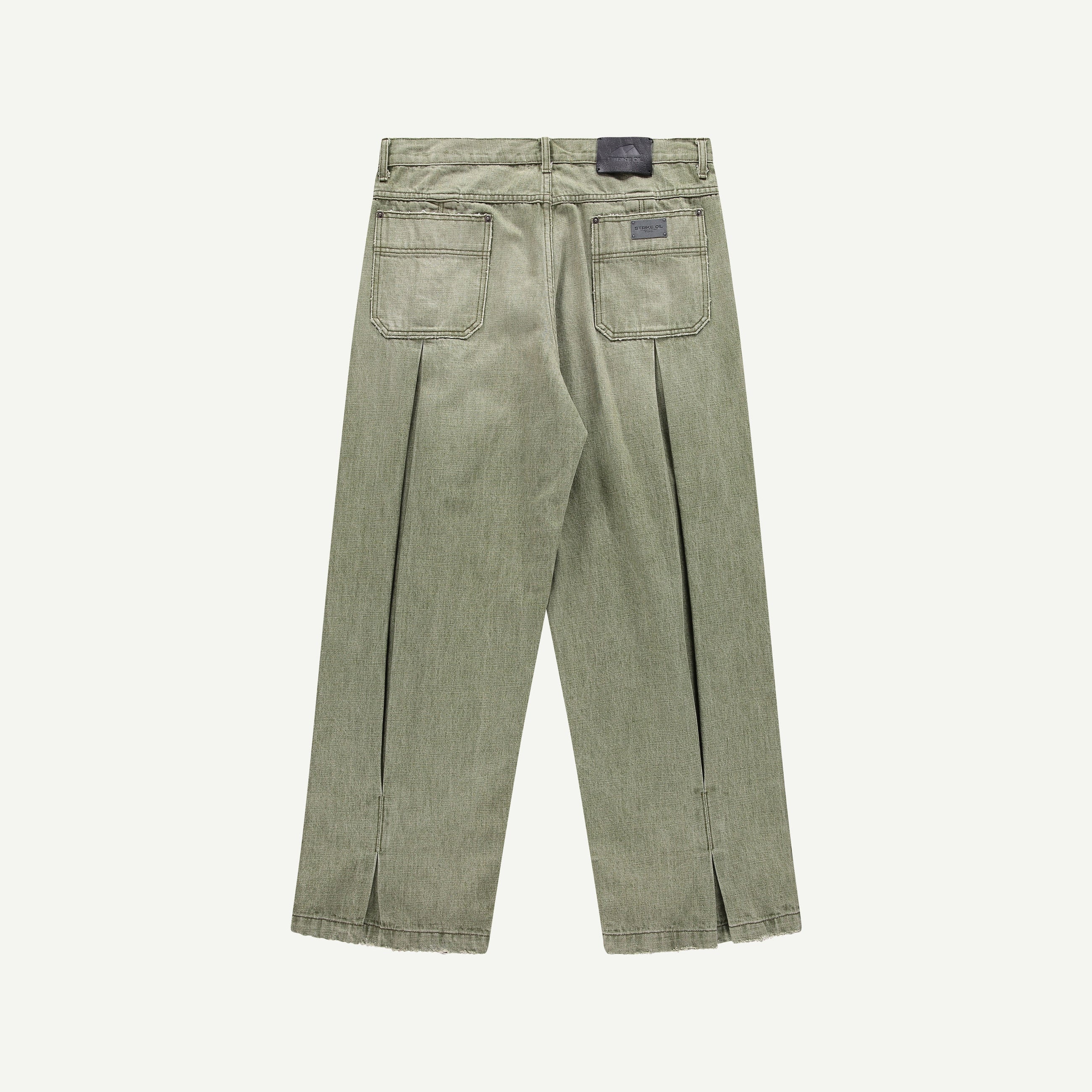 BOX PLEAT JEANS IN GREEN