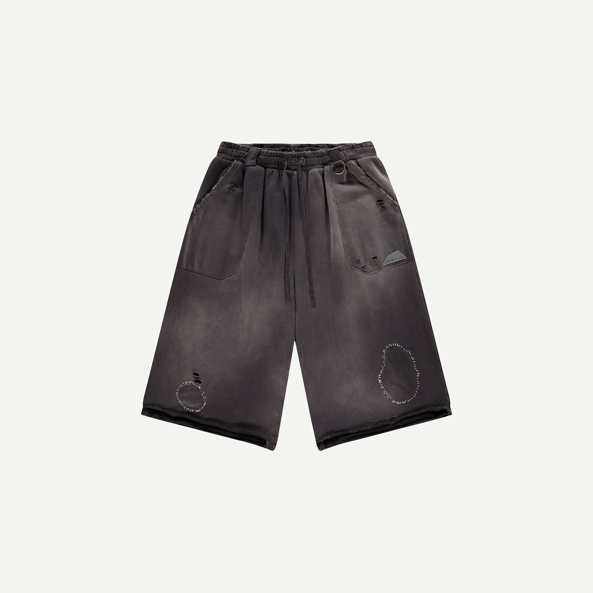 THRASHED SWEAT SHORTS IN BLACK