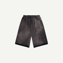 THRASHED SWEAT SHORTS IN BLACK
