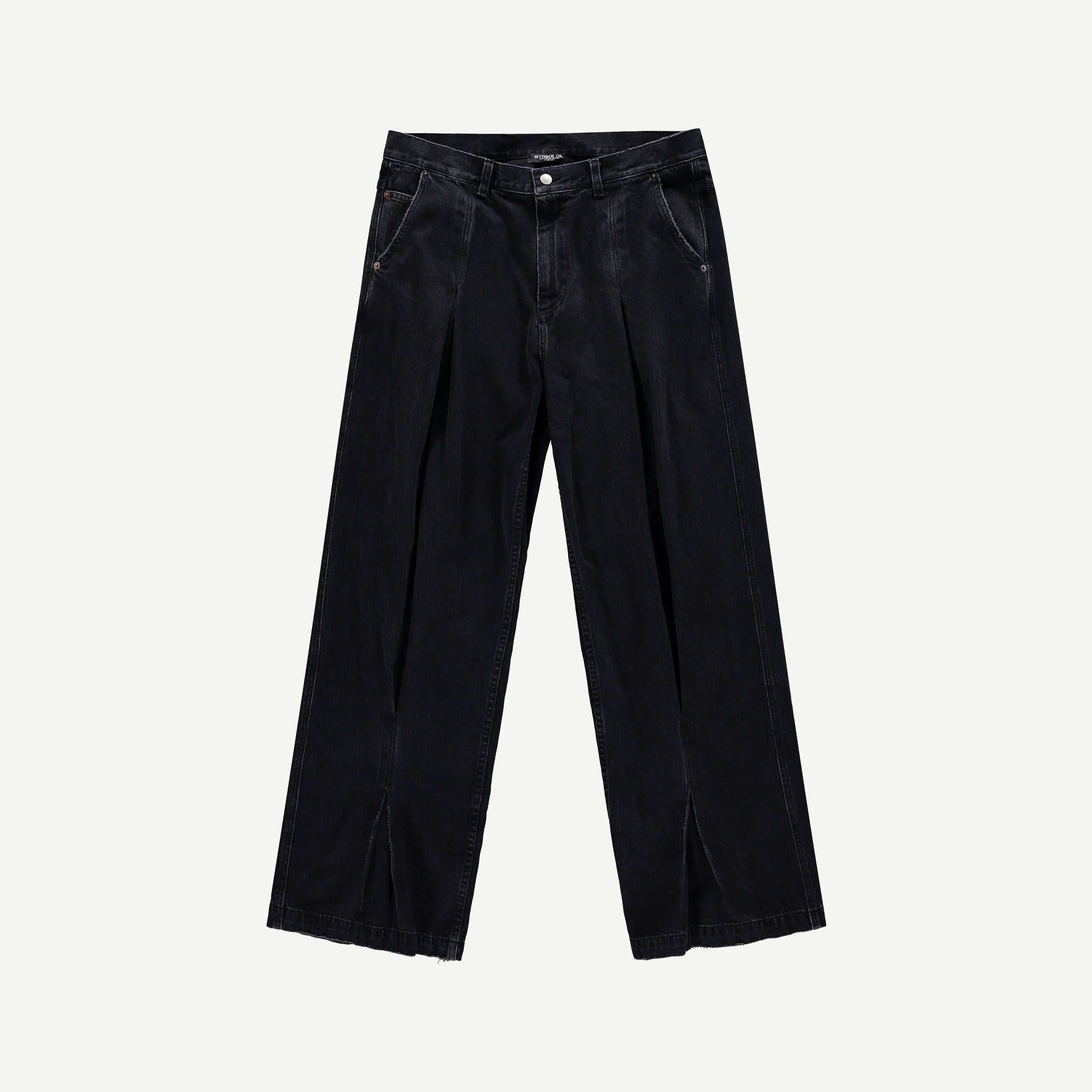 BOX PLEAT JEANS IN BLACK