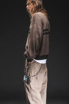 BROWN STRIPED ALPACA SWEATER