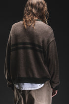 BROWN STRIPED ALPACA SWEATER
