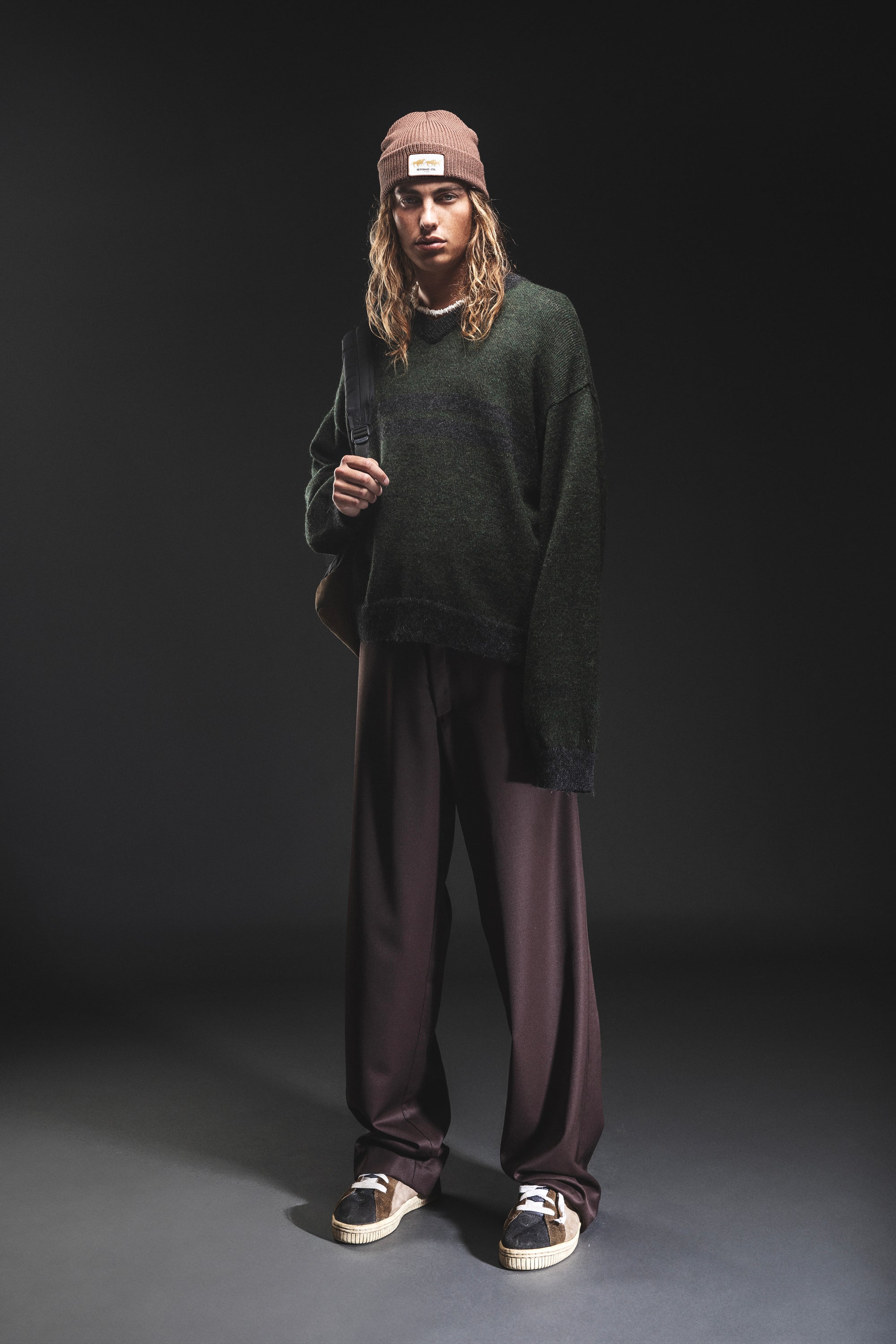 FOREST STRIPED ALPACA SWEATER