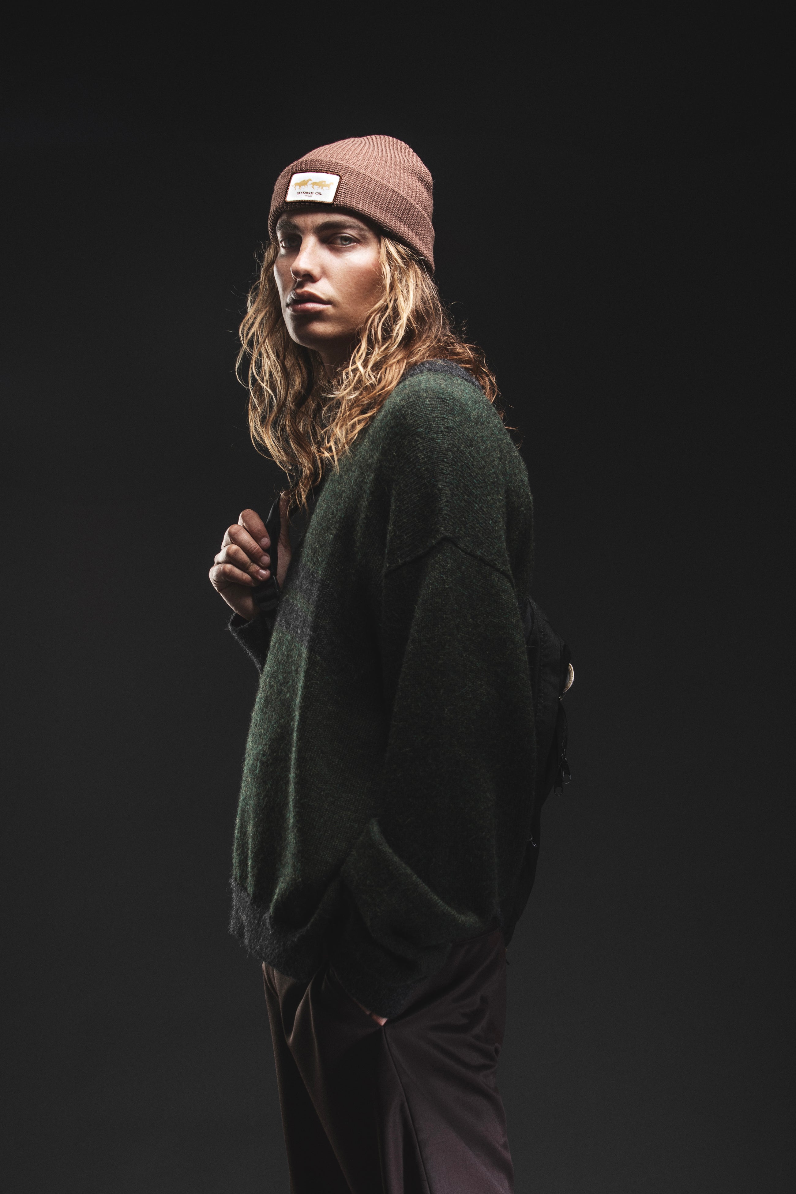 FOREST STRIPED ALPACA SWEATER