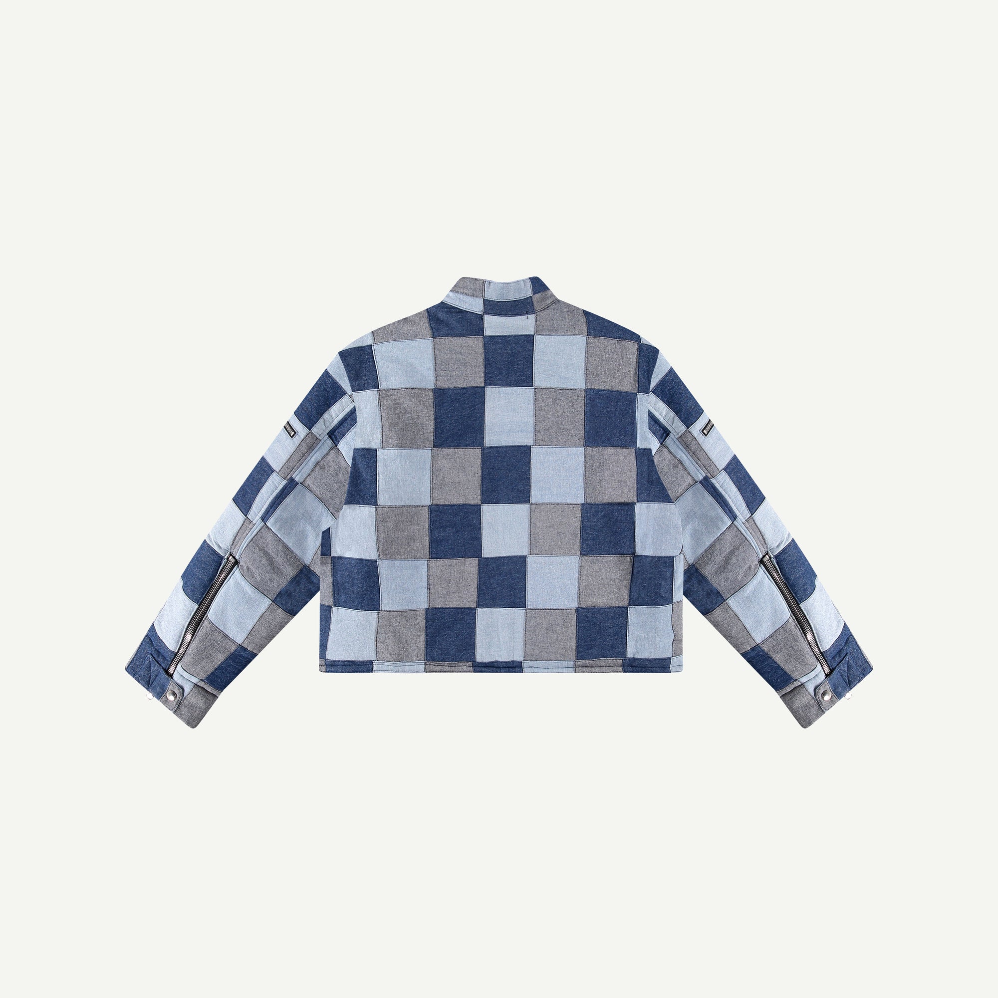 INDIGO PATCHWORK MOTO JACKET