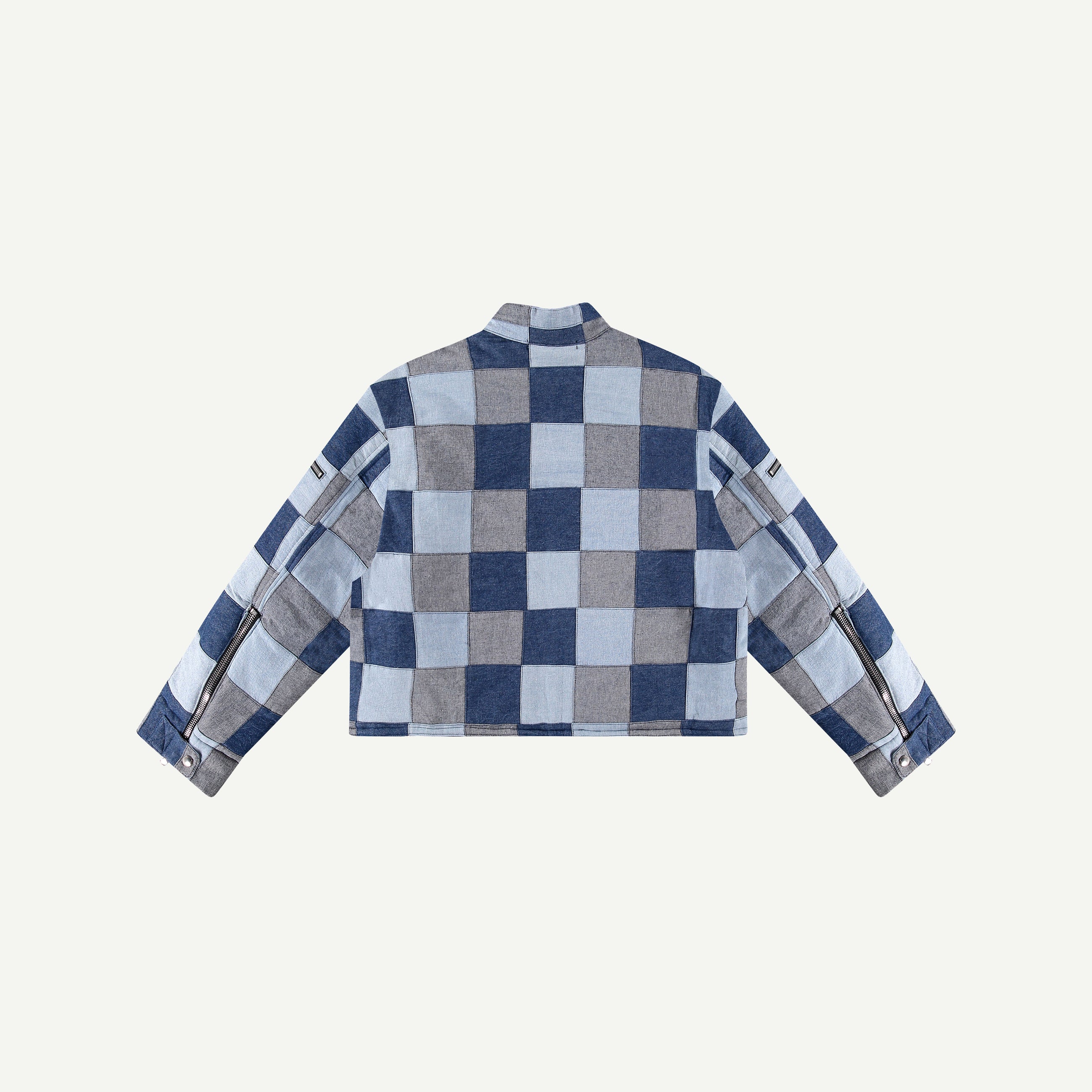 INDIGO PATCHWORK MOTO JACKET