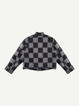BLACK PATCHWORK MOTO JACKET